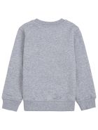 Kenzo Kids Grey Cotton Sweatshirt With Tiger Print Kenzo Kids Grey Cotton Sweatshirt With Tiger Print - Grey