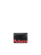 Logo Graffiti Cards Holder Alexander McQueen Logo Graffiti Cards Holder - Blacklustred