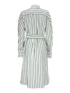 Brunello Cucinelli Cotton Regimental Stripe Poplin Shirt Dress With Belt Brunello Cucinelli Cotton Regimental Stripe Poplin Shirt Dress With Belt - White/blue