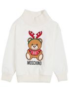 Moschino White Cotton Sweatshirt With Teddy Print Moschino White Cotton Sweatshirt With Teddy Print - White