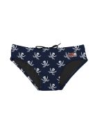 Blue Navy Boy Swim Briefs Pirates Micro Print MC2 Saint Barth Blue Navy Boy Swim Briefs Pirates Micro Print