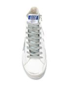 Woman White Francy Sneakers With Silver Laminated Star Golden Goose Woman White Francy Sneakers With Silver Laminated Star