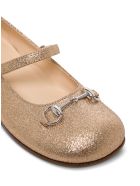 Gucci Glitter Flat Shoes With Horsebit Detail Gucci Glitter Flat Shoes With Horsebit Detail - Metallic