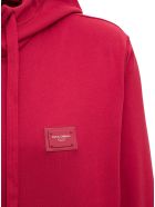 Dolce & Gabbana Red Jersey Hoodie With Logo Dolce & Gabbana Red Jersey Hoodie With Logo - Red