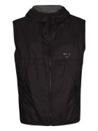 Logo Plaque Hooded Gilet Prada Logo Plaque Hooded Gilet