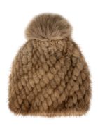 Max Mara Furry Beanie Max Mara Furry Beanie - Light Brown