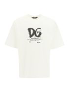 Spray Logo Oversize T-shirt Dolce & Gabbana Spray Logo Oversize T-shirt - Dg fdo bco nat