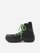 Bottega Veneta Puddle Bomber Boots In Technical Fabric Bottega Veneta Puddle Bomber Boots In Technical Fabric - Black, green