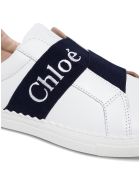 Chloé Leather Sneakers With Logo Band Detail Chloé Leather Sneakers With Logo Band Detail - White