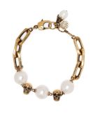 Alexander McQueen Pearl-like Skull Chain Bracelet Alexander McQueen Pearl-like Skull Chain Bracelet - Metallic