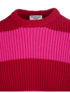 Unisex Pink And Red Striped Crewneck Pullover Balenciaga Unisex Pink And Red Striped Crewneck Pullover - Red/pink