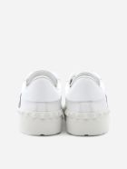 Valentino Garavani Open Sneakers In Leather With Contrasting Colored Band Valentino Garavani Open Sneakers In Leather With Contrasting Colored Band - White