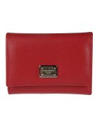 Logo Plaque Snap Buttoned Wallet Dolce & Gabbana Logo Plaque Snap Buttoned Wallet - Rosso