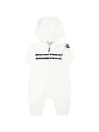 Moncler Ivory Babygrow For Baby Kids With Logo Moncler Ivory Babygrow For Baby Kids With Logo - Ivory
