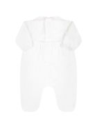 Little Bear White Babygrow For Baby Girl With Bear Little Bear White Babygrow For Baby Girl With Bear - White