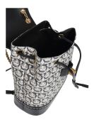 Salvatore Ferragamo Gancini Backpack In Leather And Fabric Salvatore Ferragamo Gancini Backpack In Leather And Fabric - Black