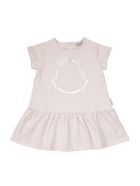 Dress With Logo And Ruffles Moncler Dress With Logo And Ruffles - PINK