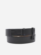 Fendi Leather Belt With Ff Baguette Buckle Fendi Leather Belt With Ff Baguette Buckle - Black