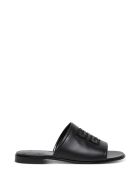 Givenchy 4g Slide Sandals In Black Leather With Logo Givenchy 4g Slide Sandals In Black Leather With Logo - Black