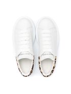 Kid White Oversize Sneakers With Leopard Spoiler Alexander McQueen Kid White Oversize Sneakers With Leopard Spoiler