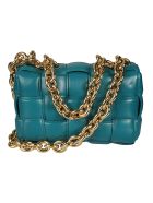 Bottega Veneta Woven Flap Chain Shoulder Bag Bottega Veneta Woven Flap Chain Shoulder Bag - Light Blue