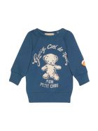 Gucci Blue Sweatshirt With Central Multicolor Press And Round Collar Gucci Blue Sweatshirt With Central Multicolor Press And Round Collar - Petrolio