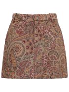 Etro Divided Mini Skirt With Paisley Jacquard Motif Etro Divided Mini Skirt With Paisley Jacquard Motif - Beige