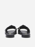 MICHAEL Michael Kors Addison Leather Slides Sandals - Black