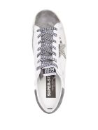 Man White And Grey Super-star Sneakers With Python Printed Star Golden Goose Man White And Grey Super-star Sneakers With Python Printed Star