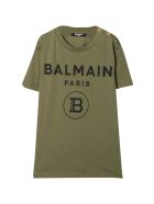 Balmain Unisex Military Green T-shirt Balmain Unisex Military Green T-shirt - Verde