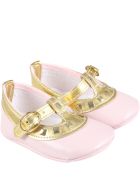 Blumarine Multicolor Ballerina Flats For Baby Girl With Studs Blumarine Multicolor Ballerina Flats For Baby Girl With Studs - Multicolor