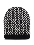 Valentino Garavani Optical Beanie Wool Hat Valentino Garavani Optical Beanie Wool Hat - White