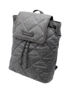 Brunello Cucinelli Backpack With Diamond Pattern In Wool And Leather Embellished With Rows Of Jewels. Measures 30 X 35 X 10 Brunello Cucinelli Backpack With Diamond Pattern In Wool And Leather Embellished With Rows Of Jewels. Measures 30 X 35 X 10 - Grey