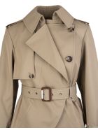 Woman Beige Asymmetrical Trench Coat Alexander McQueen Woman Beige Asymmetrical Trench Coat - Beige