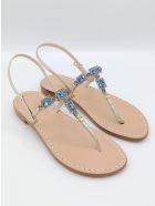 Villa Orlandi Jewel Thong Sandals Dea Sandals Villa Orlandi Jewel Thong Sandals - gold, blue