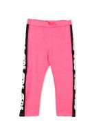 GCDS Pink Cotton Blend Leggings GCDS Pink Cotton Blend Leggings - Fuxia