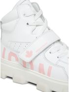Dsquared2 High Top White Leather Sneakers With Logo Dsquared2 High Top White Leather Sneakers With Logo - White