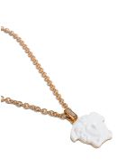 Medusa Necklace In Painted White Metal Versace Medusa Necklace In Painted White Metal