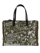 Golden Goose California Printed Tote Golden Goose California Printed Tote - Lichen Green/White