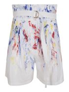 Philosophy di Lorenzo Serafini High-waist Painted Shorts Philosophy di Lorenzo Serafini High-waist Painted Shorts - Bianco