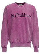 Aries No Problemo Washed Effect Jersey Sweatshirt Aries No Problemo Washed Effect Jersey Sweatshirt - Pink