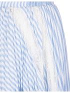 Light Blue Pleated Skirt With Lace Inserts Ermanno Scervino Light Blue Pleated Skirt With Lace Inserts