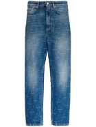 Balenciaga Jeans With Allover Signature Balenciaga Jeans With Allover Signature - Blu