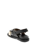 Marni Criss-cross Fussbett Calfskin Sandal Marni Criss-cross Fussbett Calfskin Sandal - Black/white