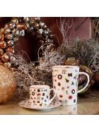 Set of 2 Espresso Cups & Saucers - Noel Oro Collection Taitù Set of 2 Espresso Cups & Saucers - Noel Oro Collection - Multicolor and Gold