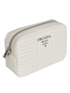 Prada Quilted Zip-around Logo Shoulder Bag Prada Quilted Zip-around Logo Shoulder Bag - White