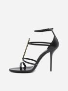 Saint Laurent Cassandra Sandals In Leather With Monogram Saint Laurent Cassandra Sandals In Leather With Monogram - Black