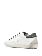 Woman White Super-star Sneakers With Black Spoiler And Purple Glitter Star Golden Goose Woman White Super-star Sneakers With Black Spoiler And Purple Glitter Star