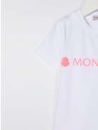 White Newborn T-shirt With Pink Logos Moncler White Newborn T-shirt With Pink Logos