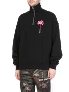 Palm Angels Palm Tree Sweatshirt Palm Angels Palm Tree Sweatshirt - BLACK FUCHSIA